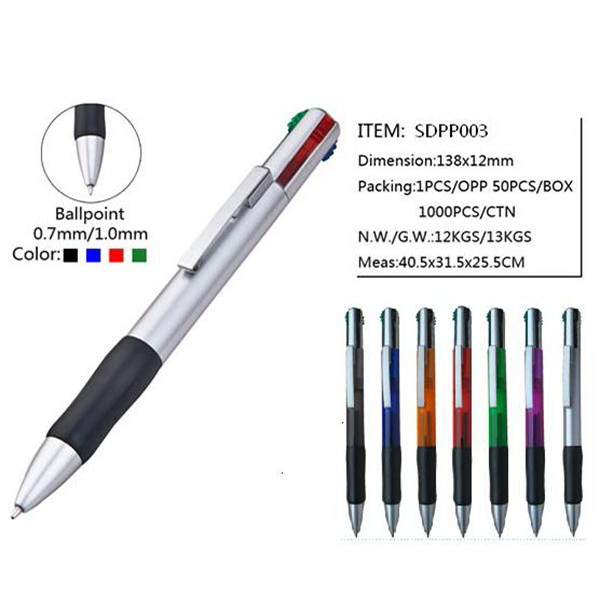 OSP101-Plastic multi color pen,4 colour ink pen